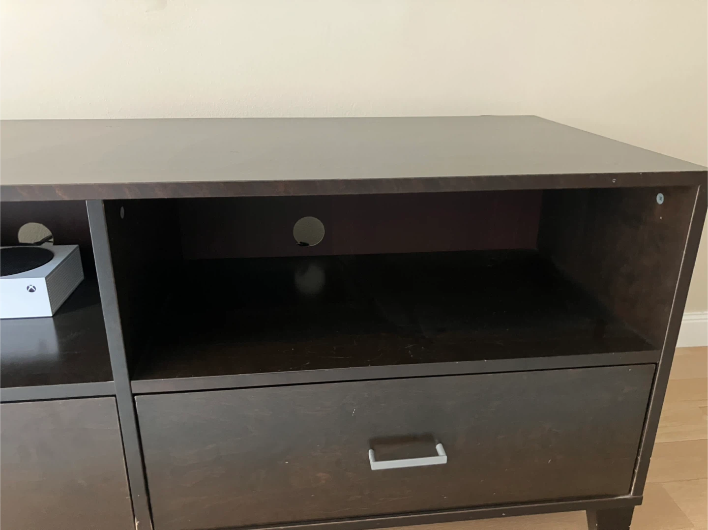 Designer media console, wood in expesso brown - photo 2