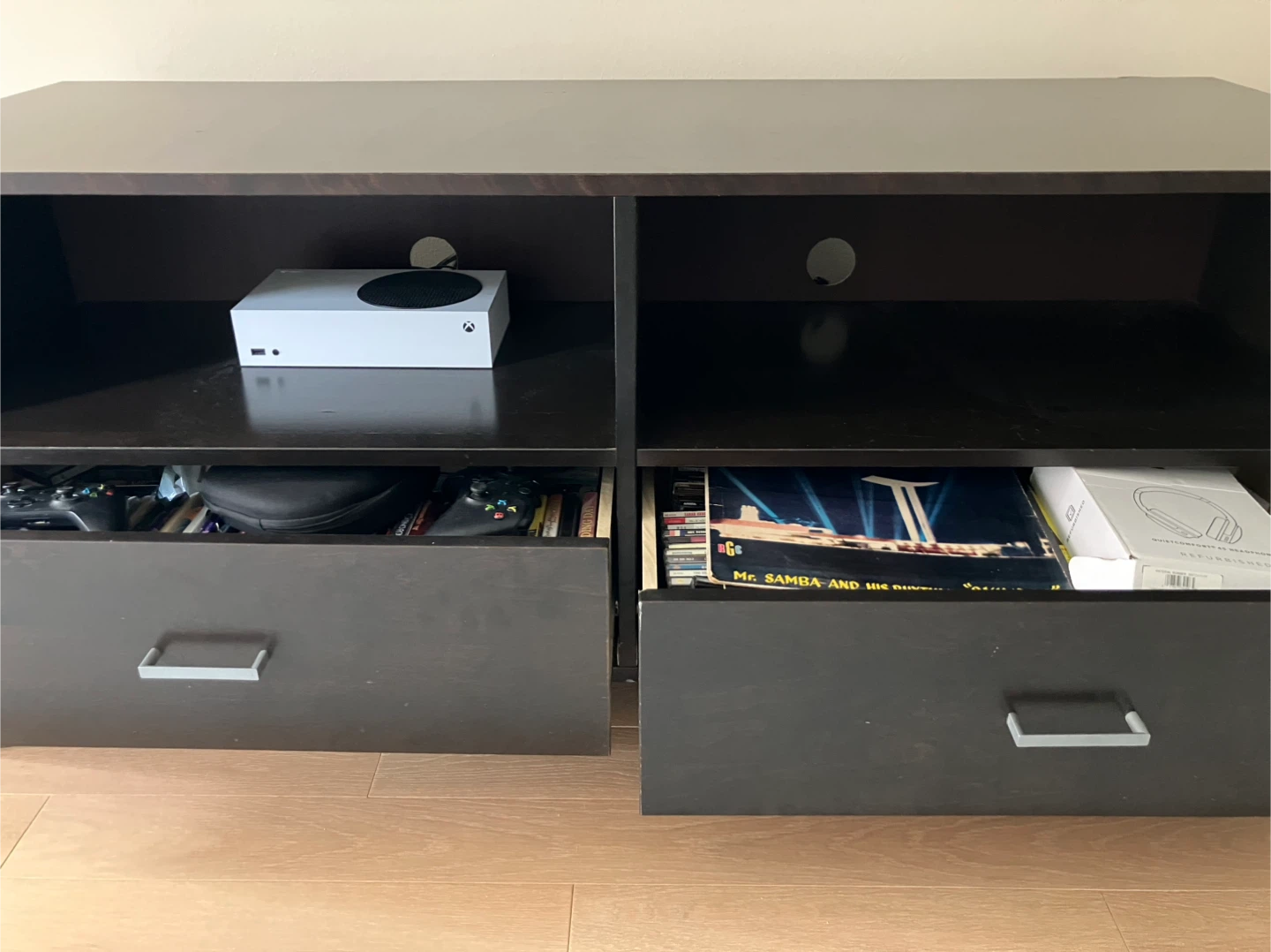 Designer media console, wood in expesso brown - photo 3