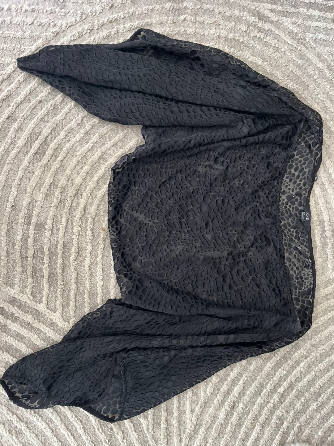 Black Leopard Sheer cover up - Size S