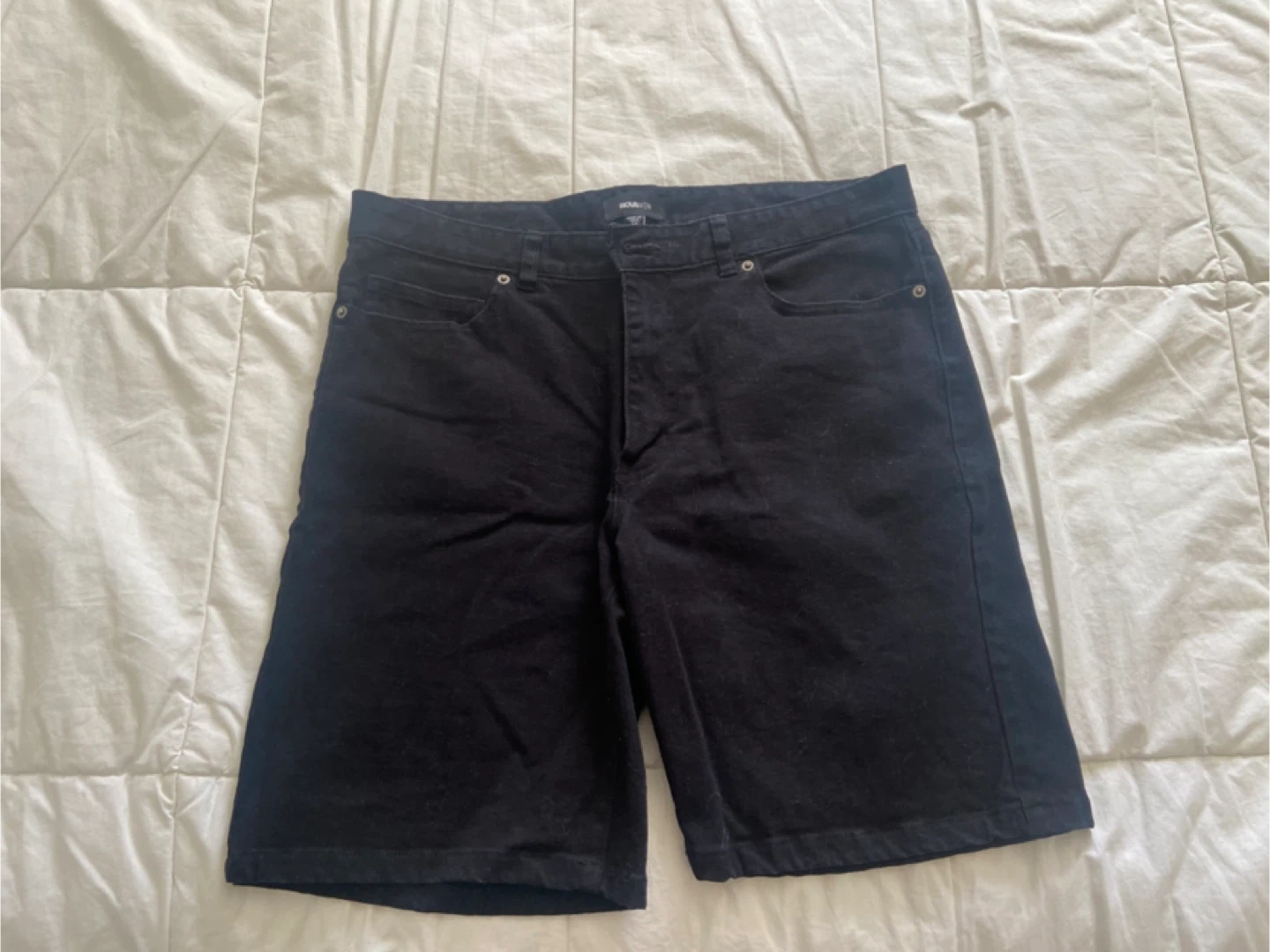 Mens Fashion Nova Black Denim Jean Shorts Size 34