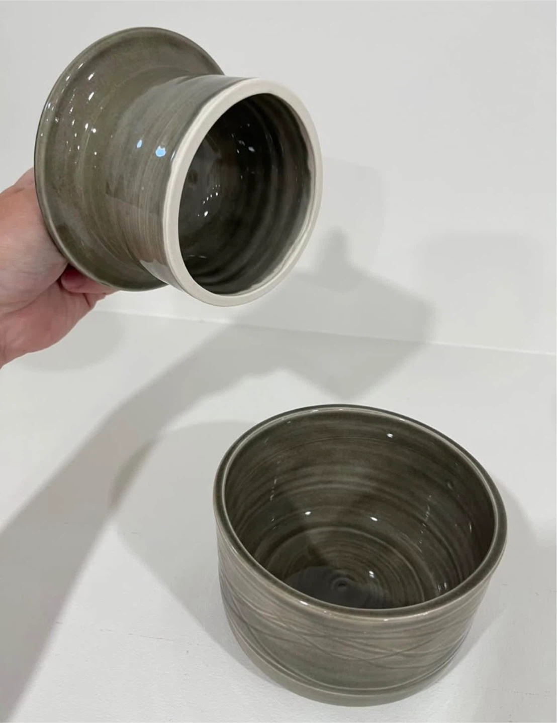 Grey Ceramic Butter Dish with Lid - photo 2