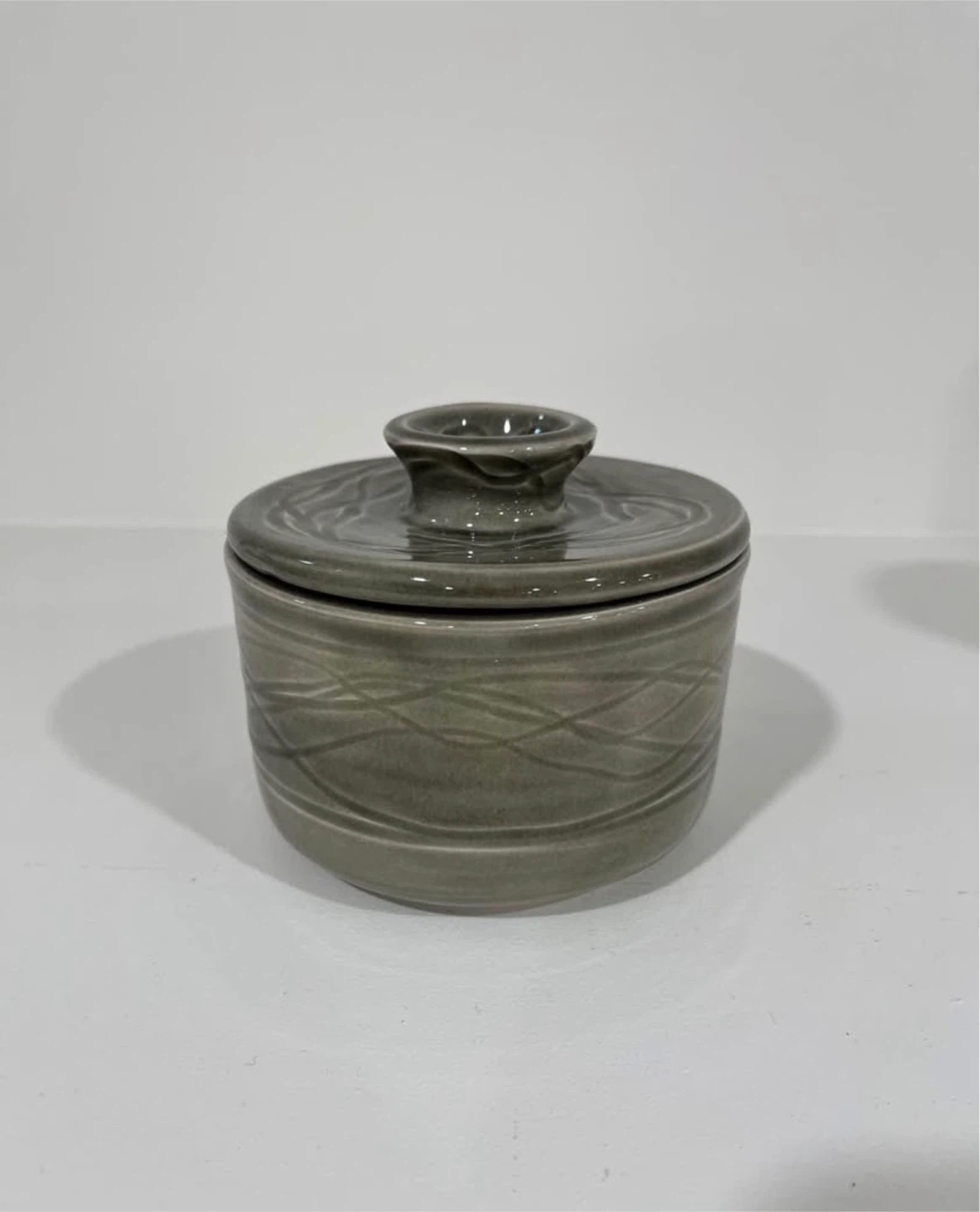 Grey Ceramic Butter Dish with Lid