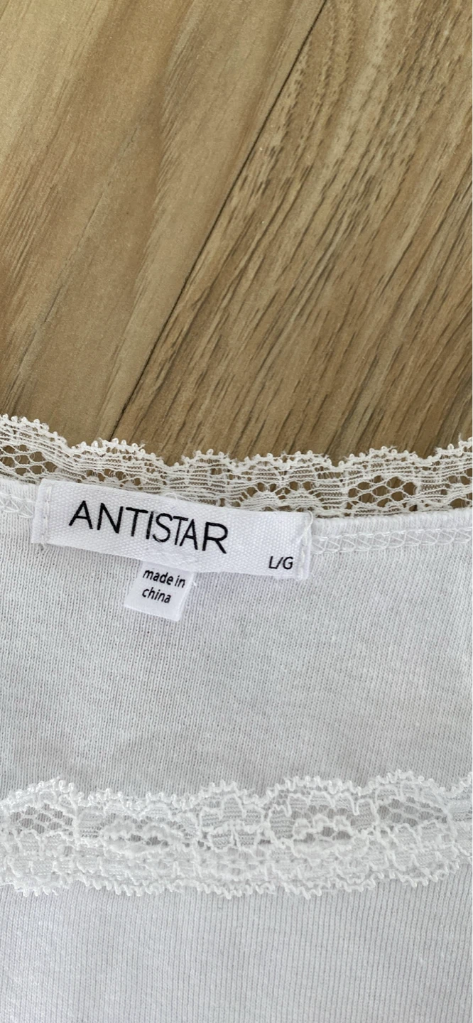 ANTISTAR White Lace Trim Long Sleeve Top L/G - photo 2