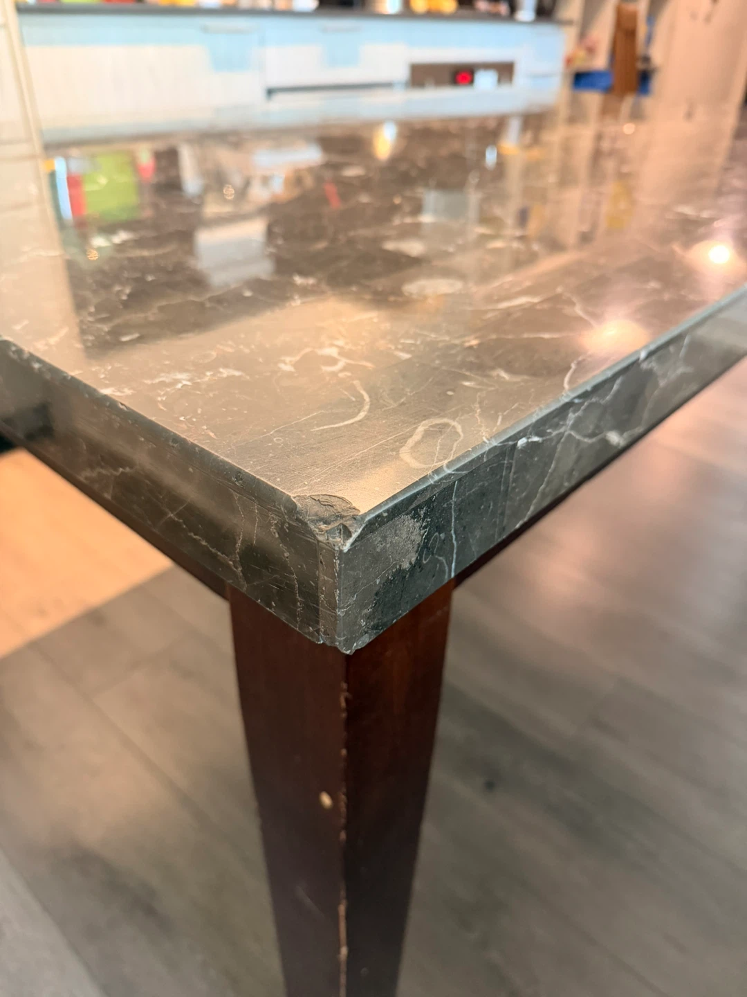 Modern Marble Dining Table Solid Wood Base Elegant Heavy Duty - photo 3