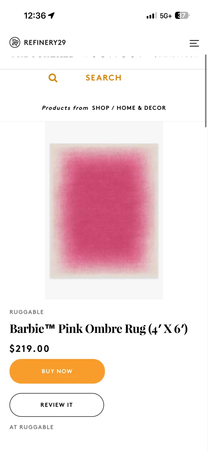 Ruggable Barbie Pink Ombre Rug (4' X 6')