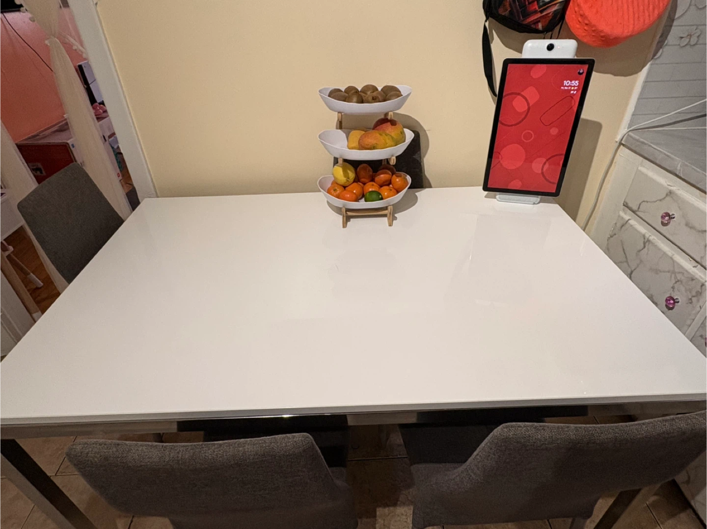 White Dining Table with Metal Legs - photo 3