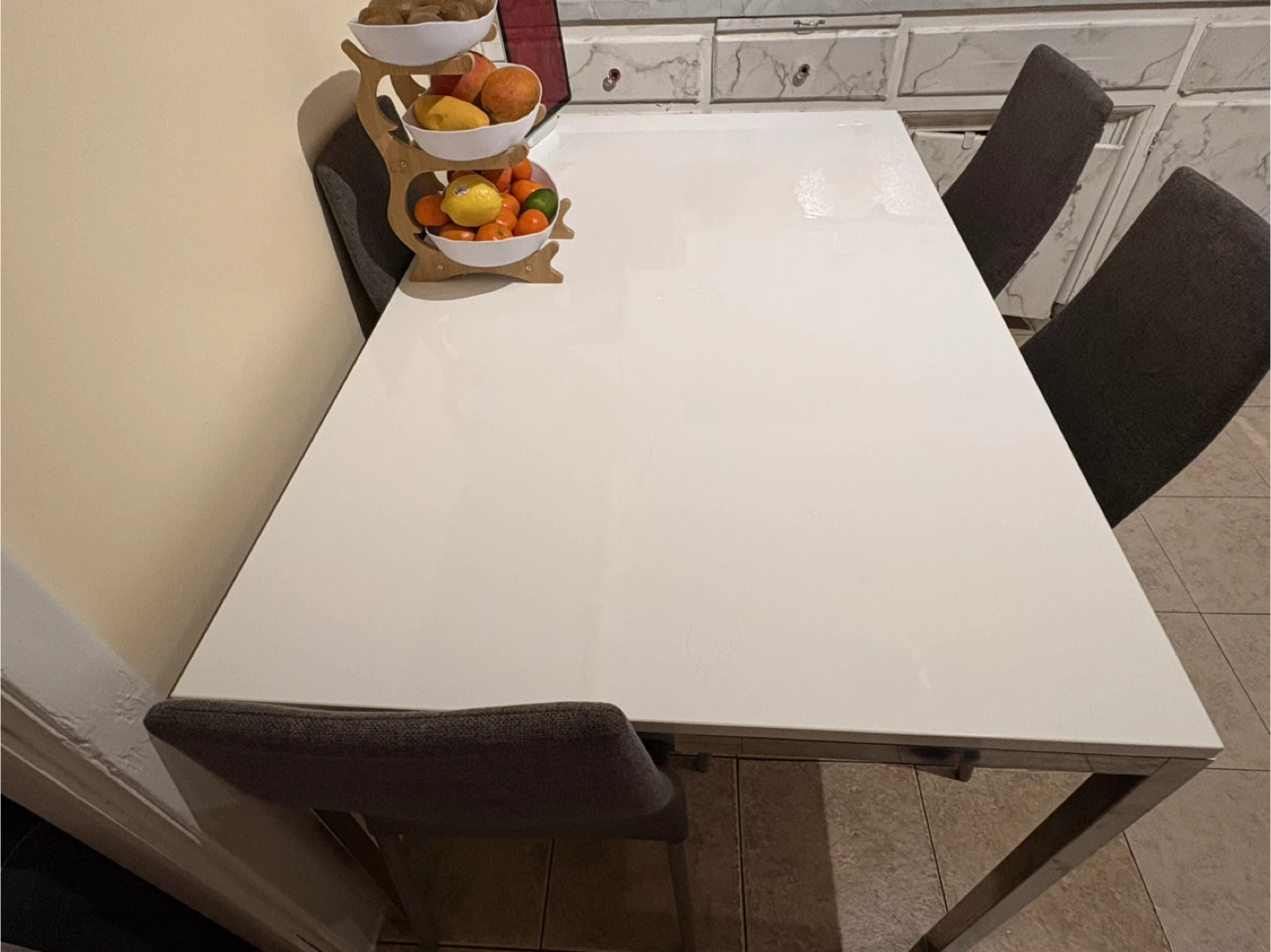 White Dining Table with Metal Legs - photo 5