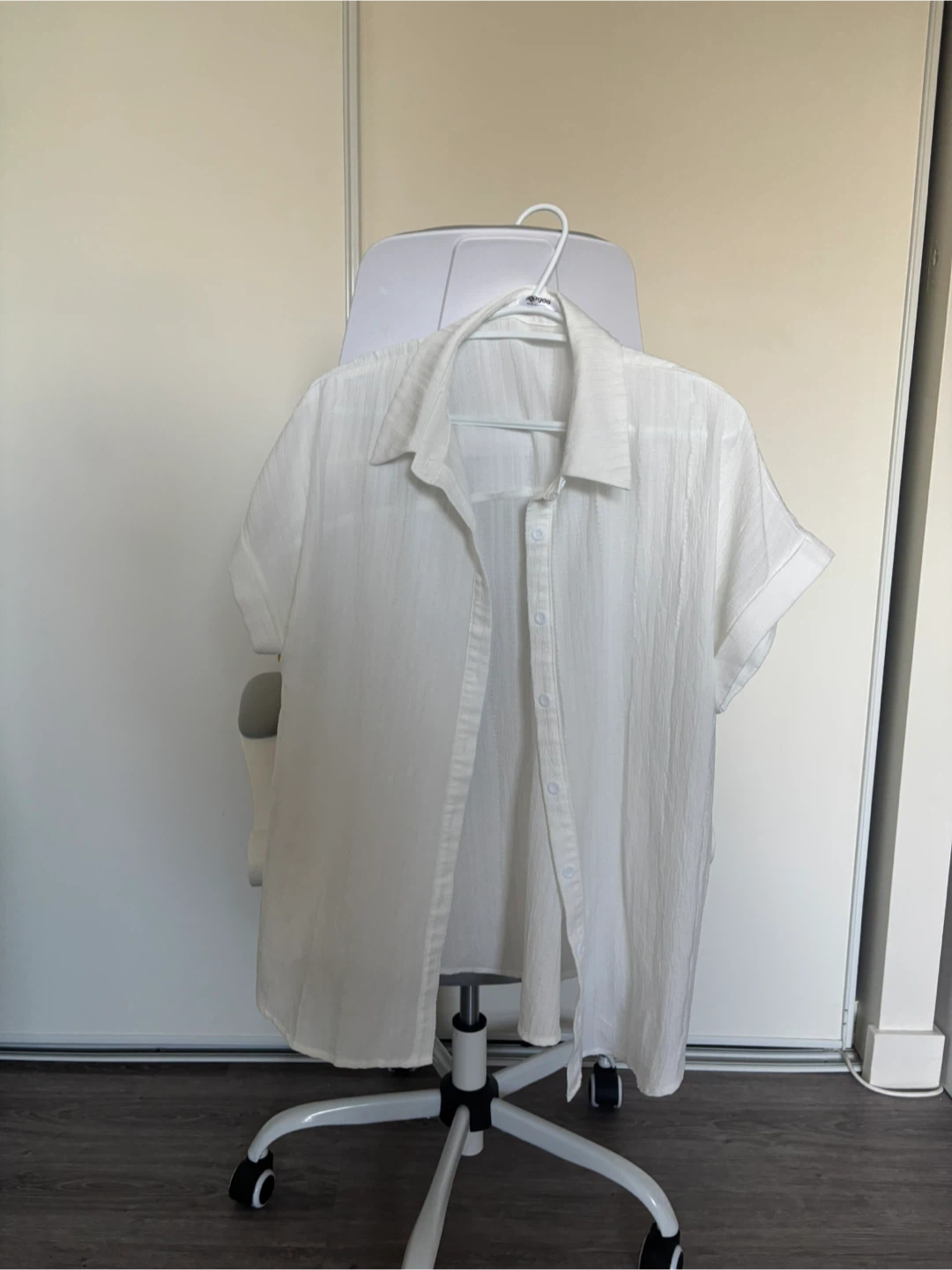White & Black Short Sleeve Button-Up Shirt - photo 2