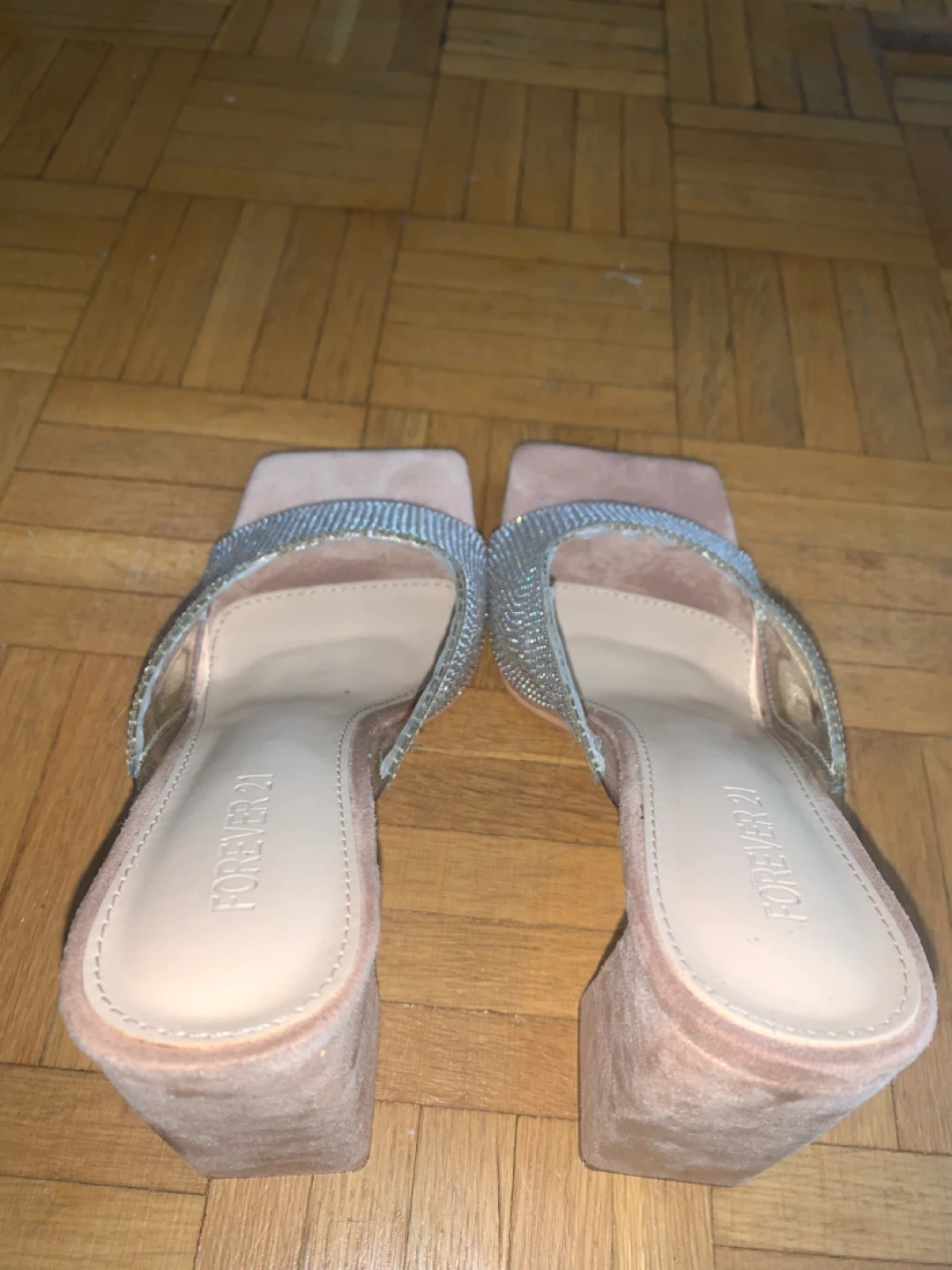 Forever 21 Rhinestone Block Heel Mules - Size 7 - photo 2