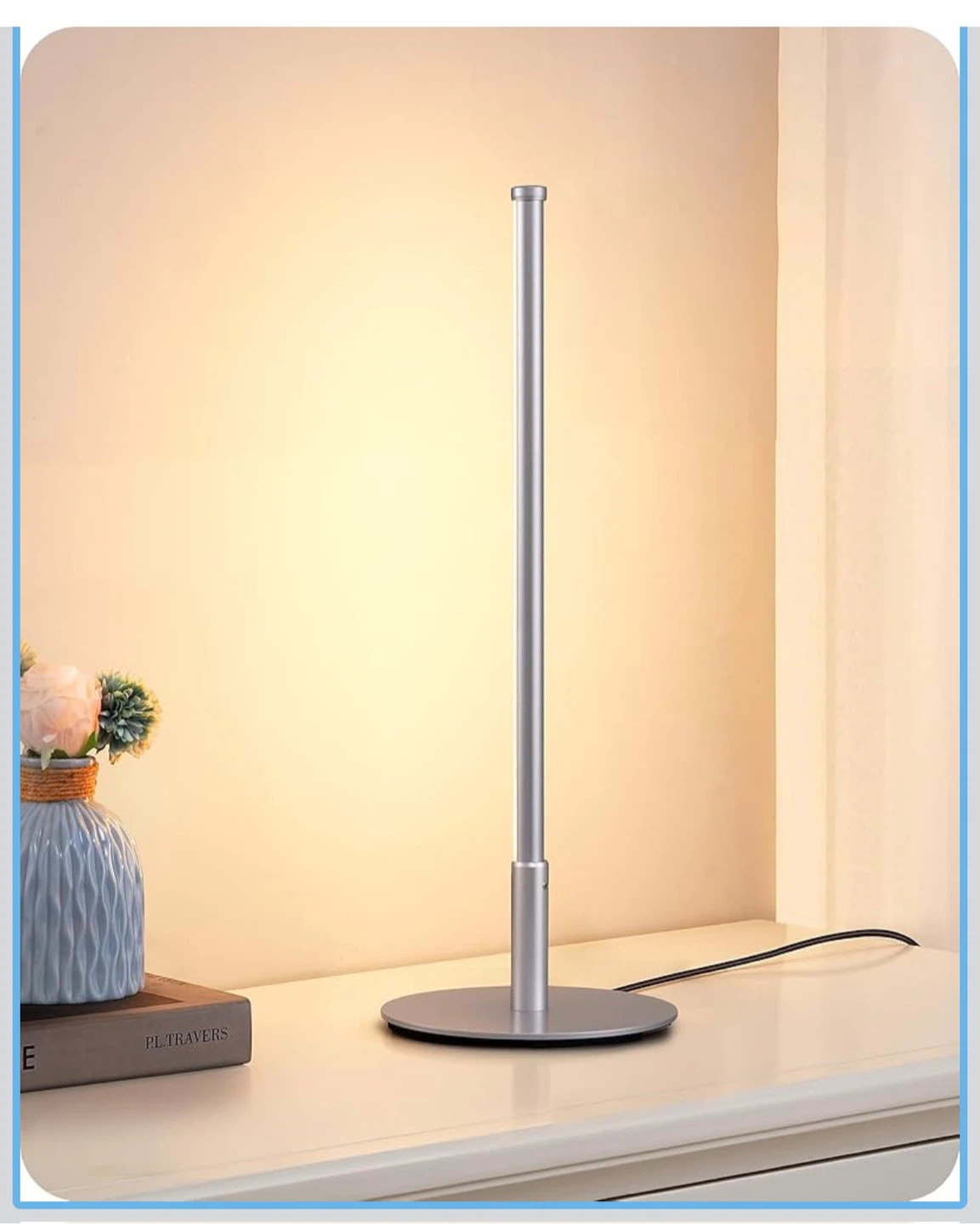 Edshing LED Corner Table Lamp, Silver - photo 5