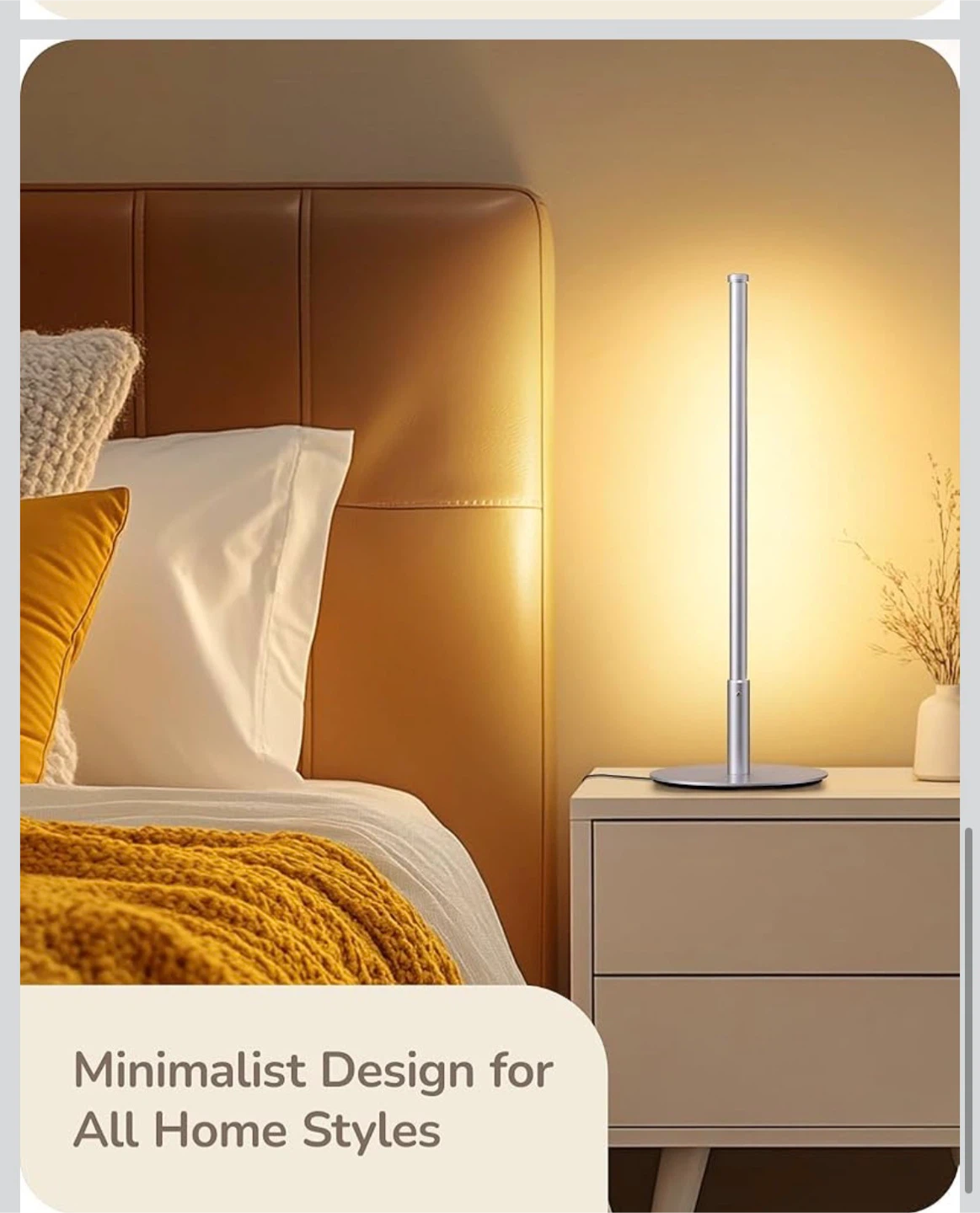 Edshing LED Corner Table Lamp, Silver