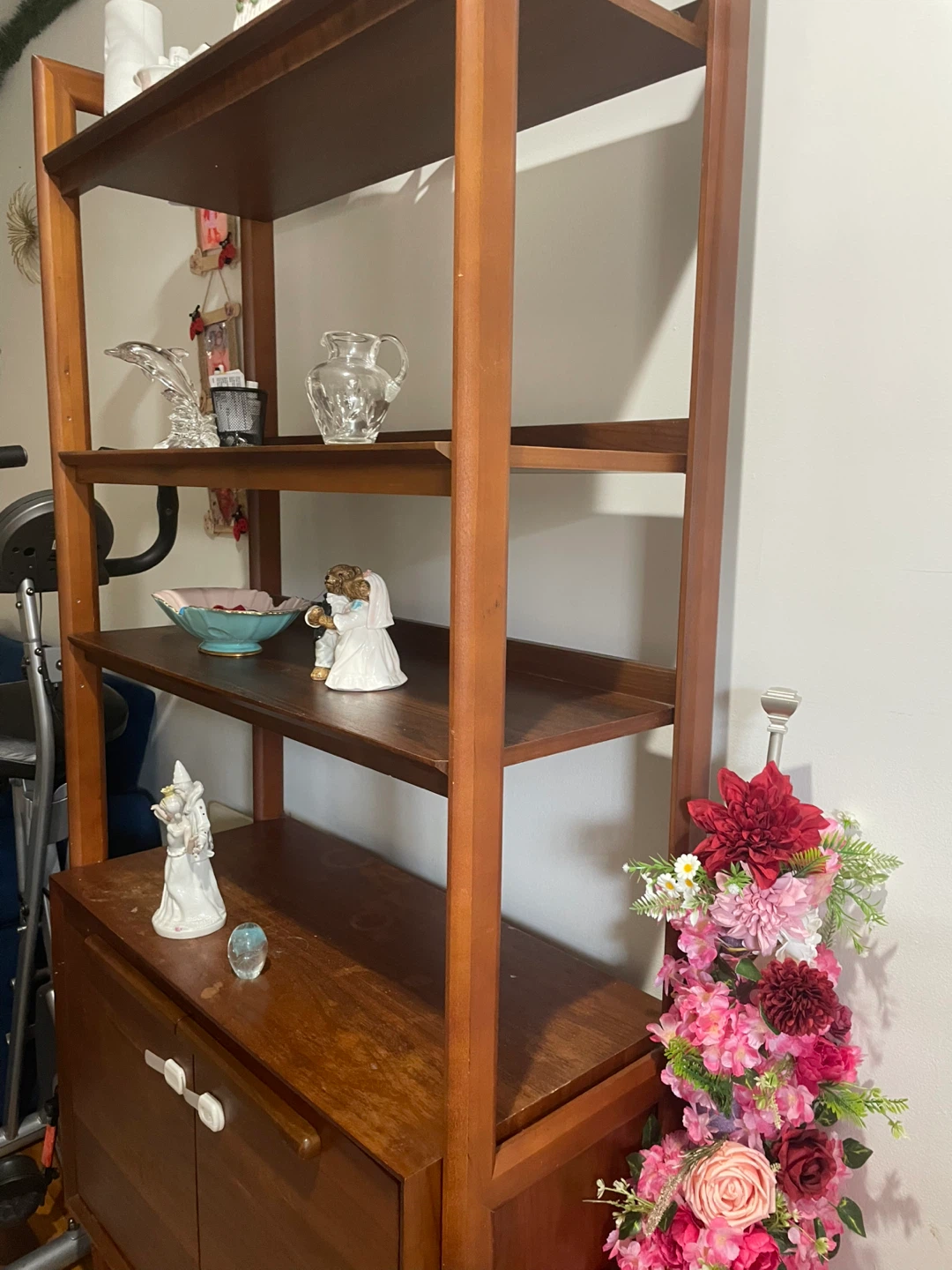 Wooden Bookshelf with Cabinet