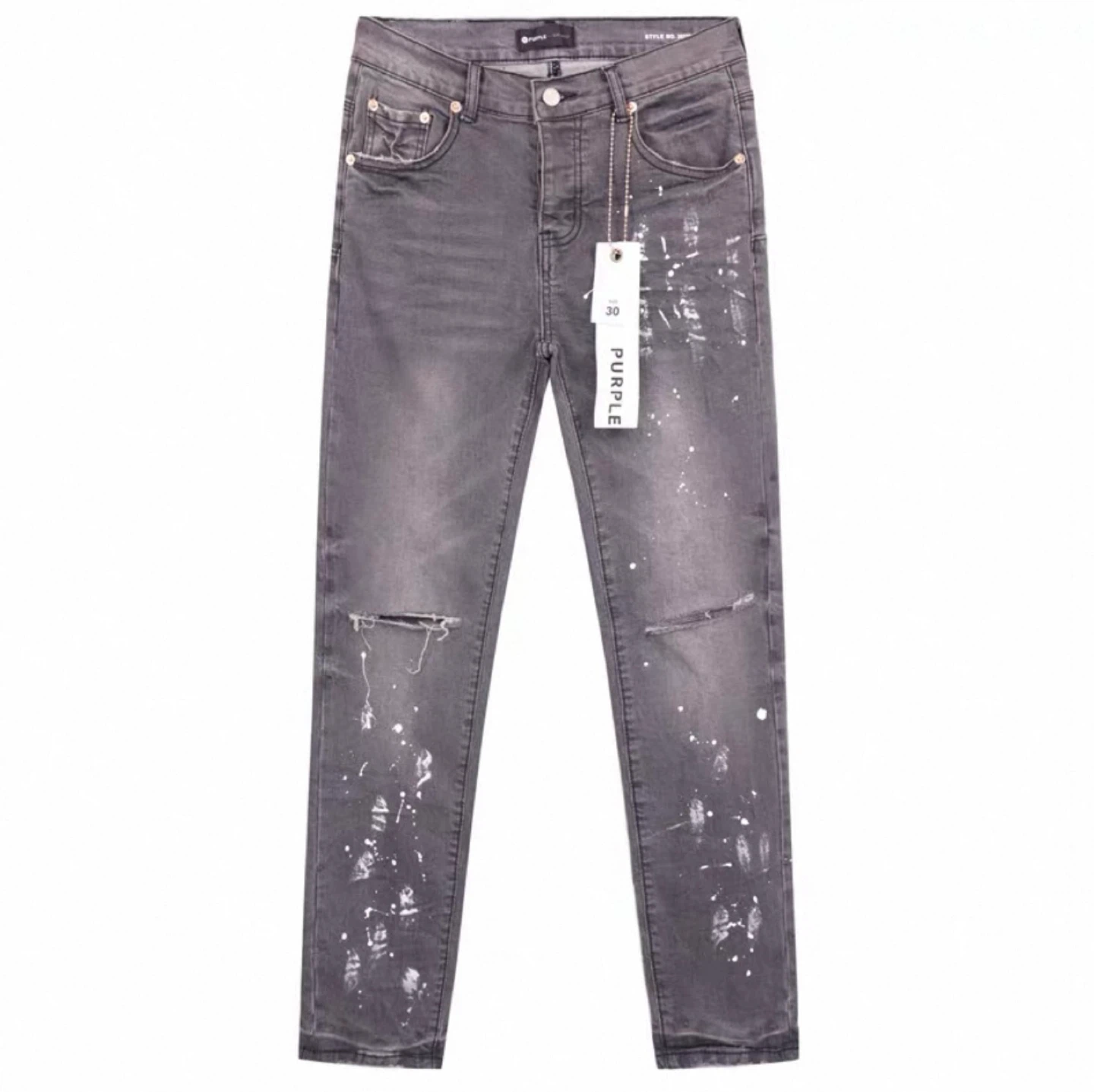 Purple Brand Distressed Paint Splatter Jeans - Size 30