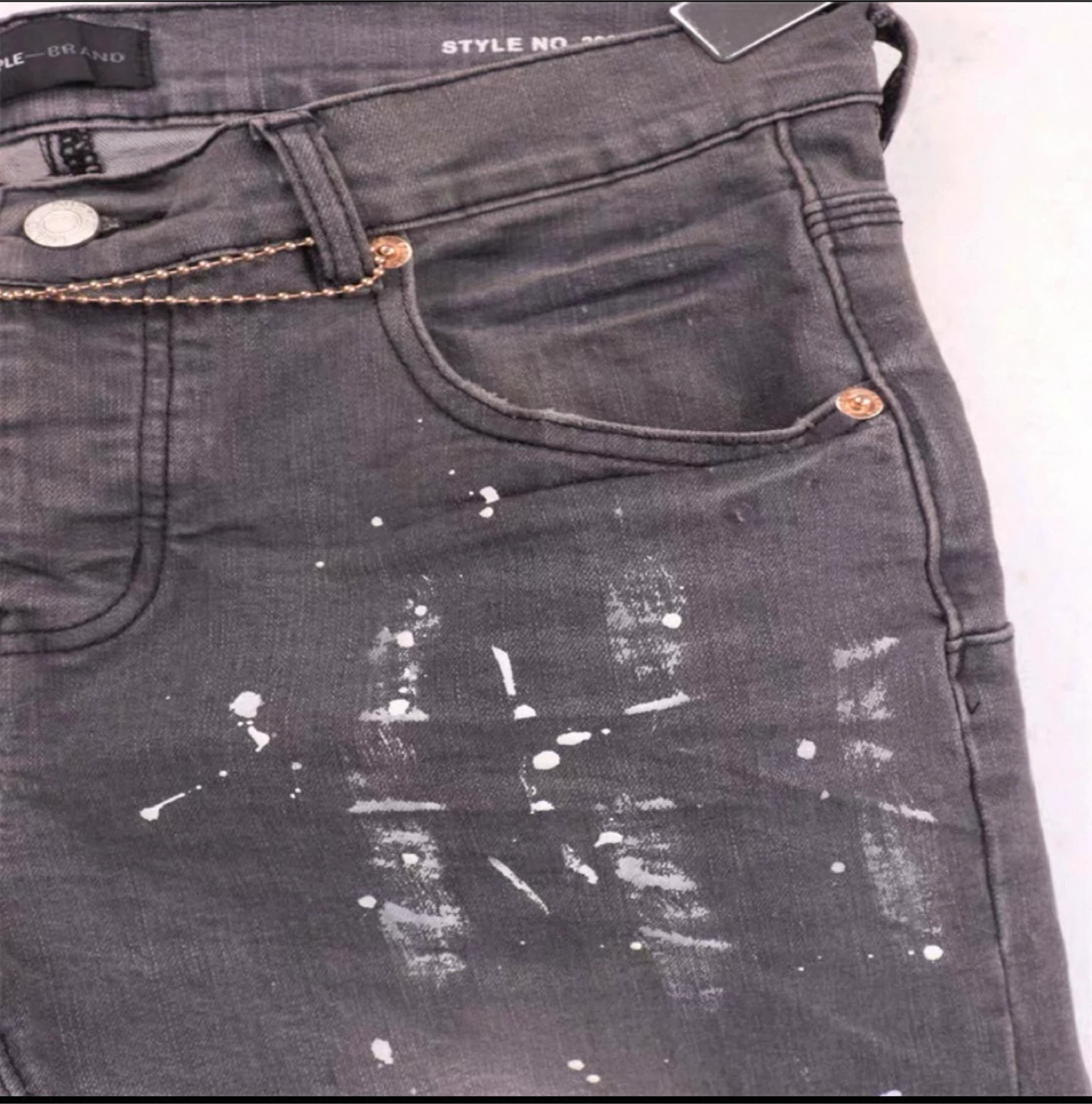 Purple Brand Distressed Paint Splatter Jeans - Size 30 - photo 3