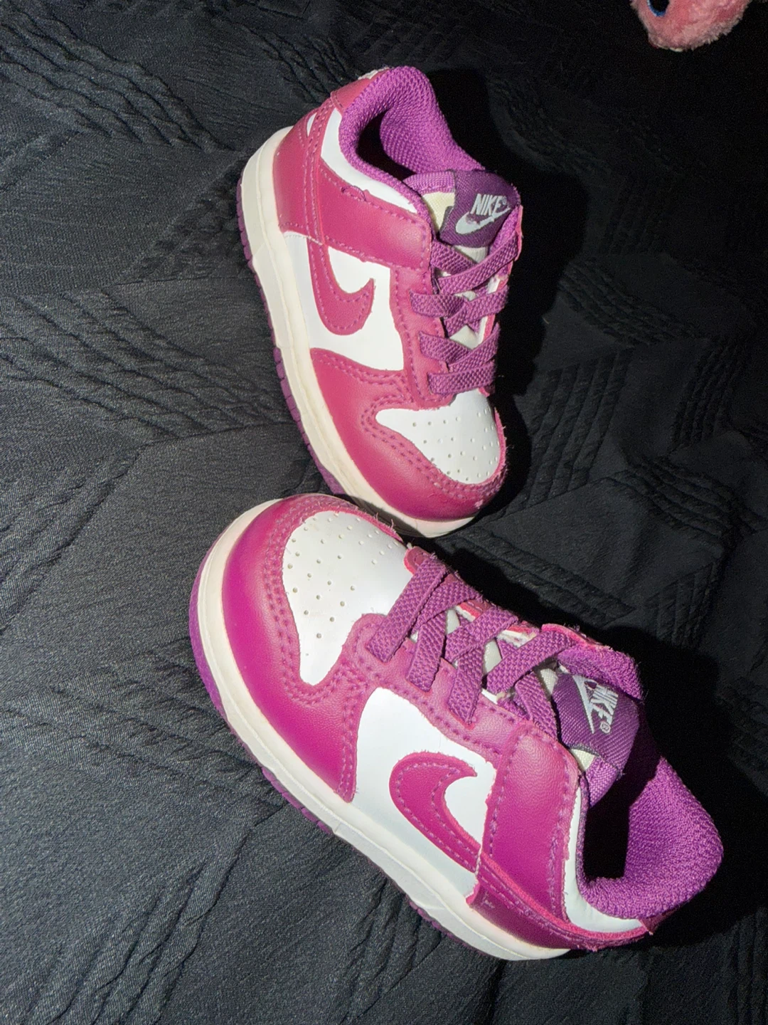 Nike Dunk Low Toddler Shoes - Purple/White - photo 3