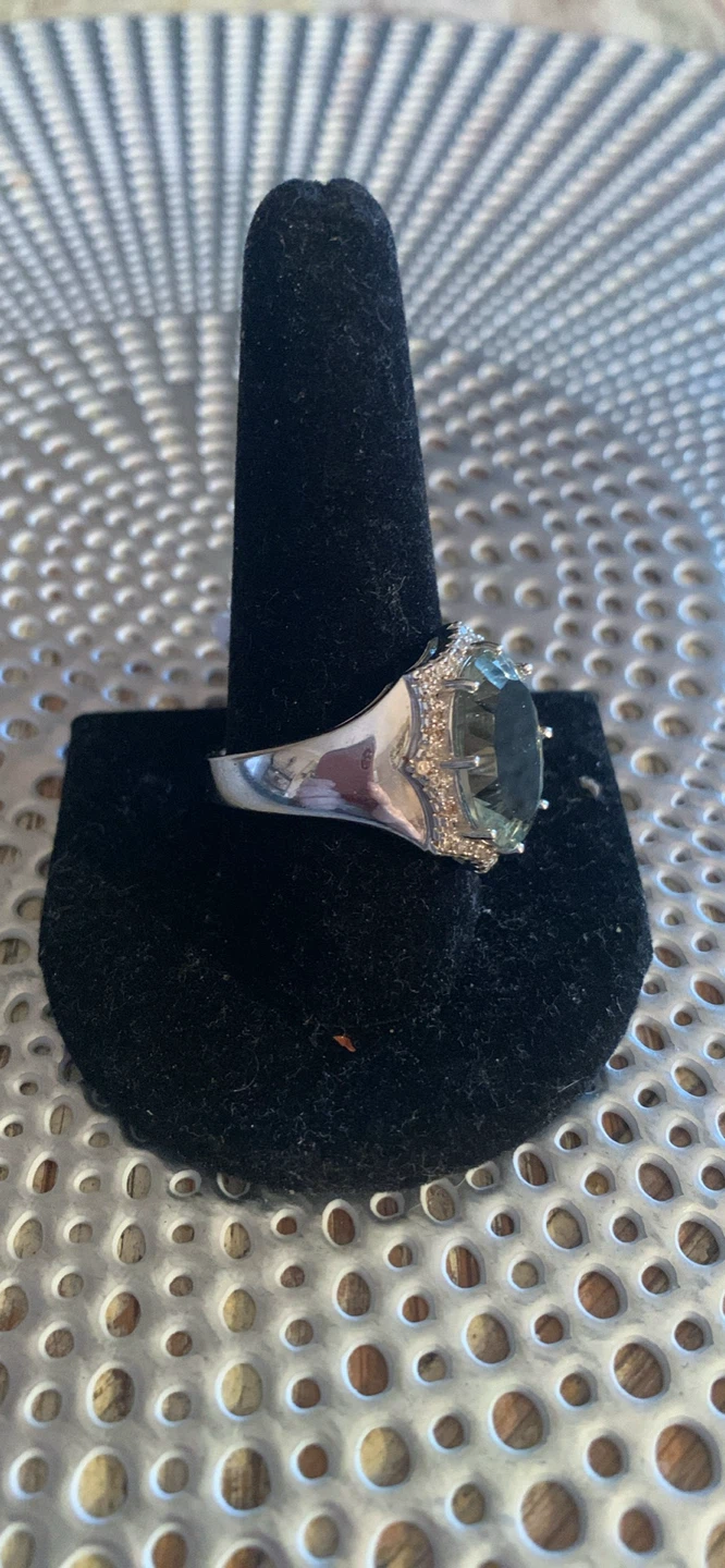 Statement Ring prasiolite  Gemstone and CZ Accents - photo 2