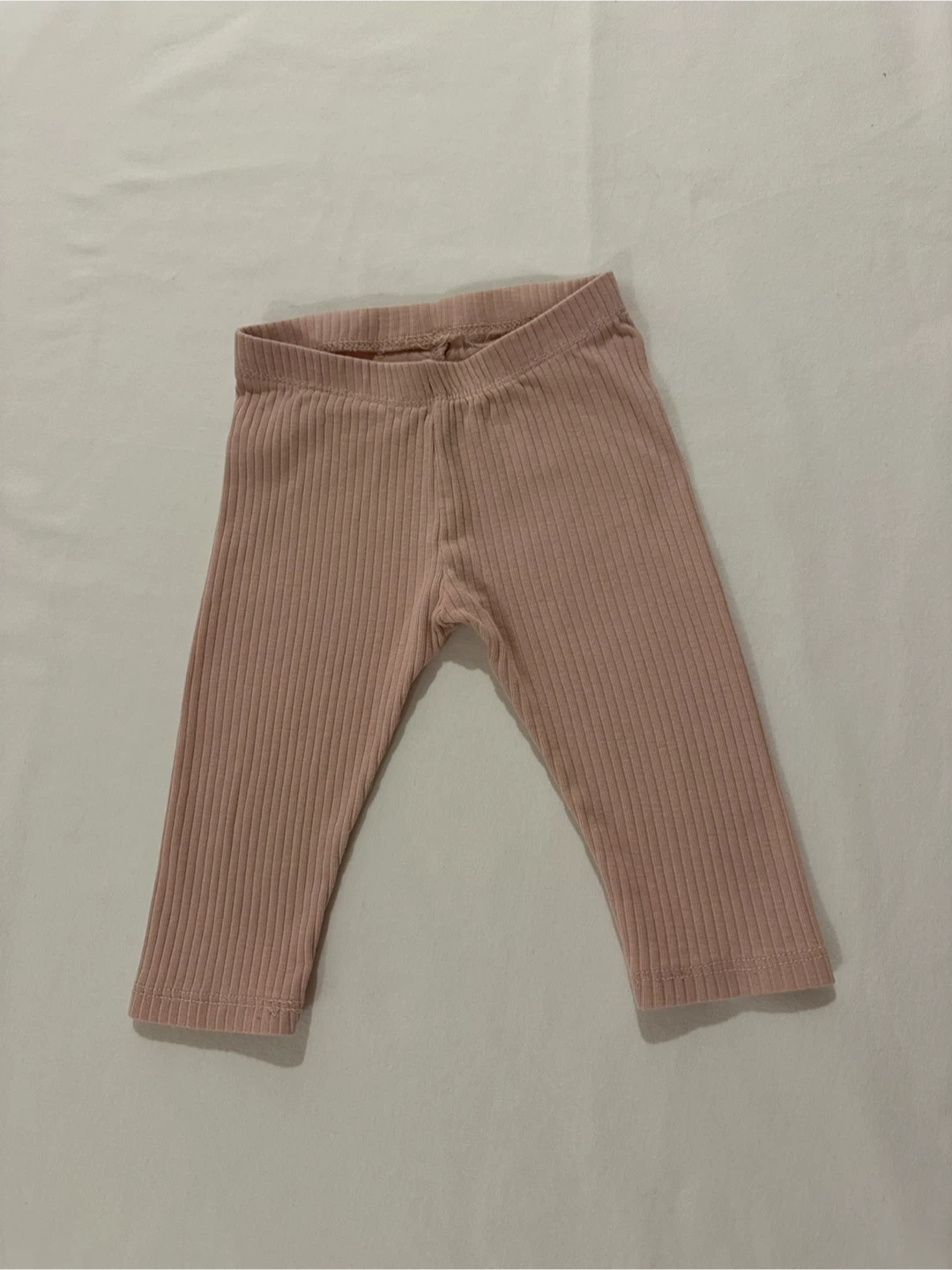 Pink Ribbed Baby Leggings  6-9 Months