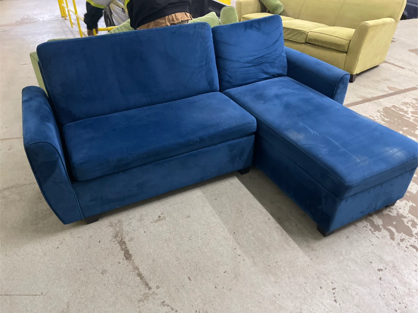 Blue Sectional Sofa with Storage and Pull-out Bed - photo 3