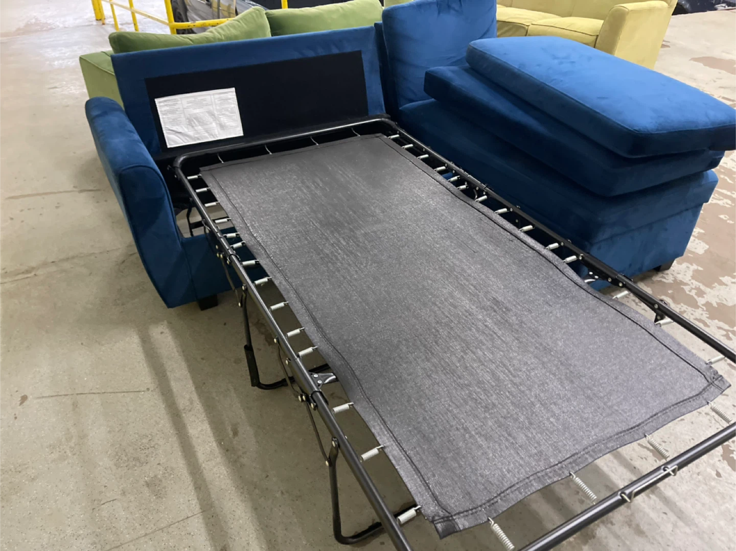 Blue Sectional Sofa with Storage and Pull-out Bed - photo 2
