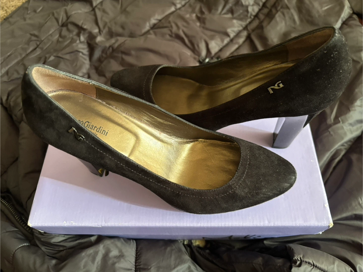 Nero Giardini Black Suede Heels Size 38
