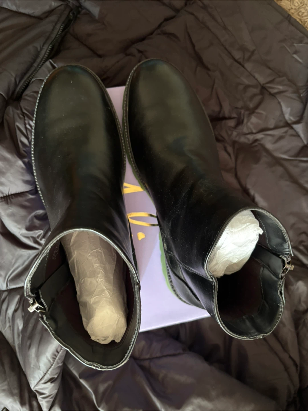 Call It Spring Black Vegan Leather Ankle Boots Size 10 - photo 5