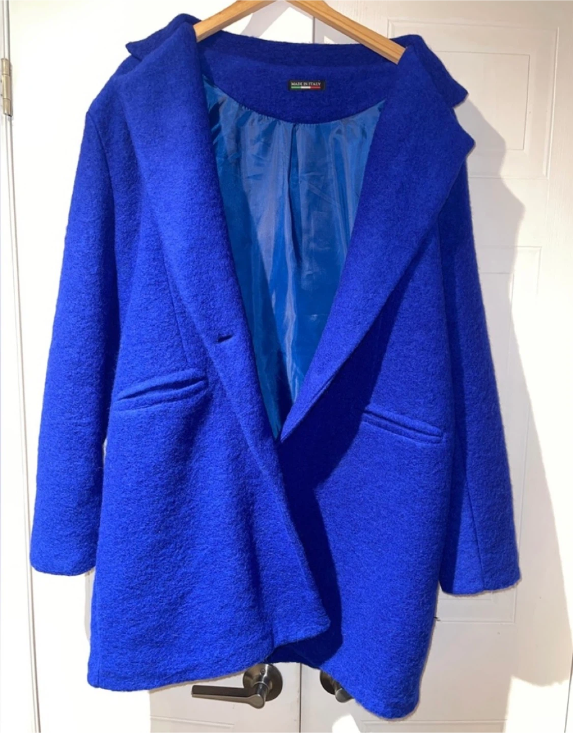 "Made In Italy" Lightweight Blue Wool Blend Coat Size XL/1XL - photo 2
