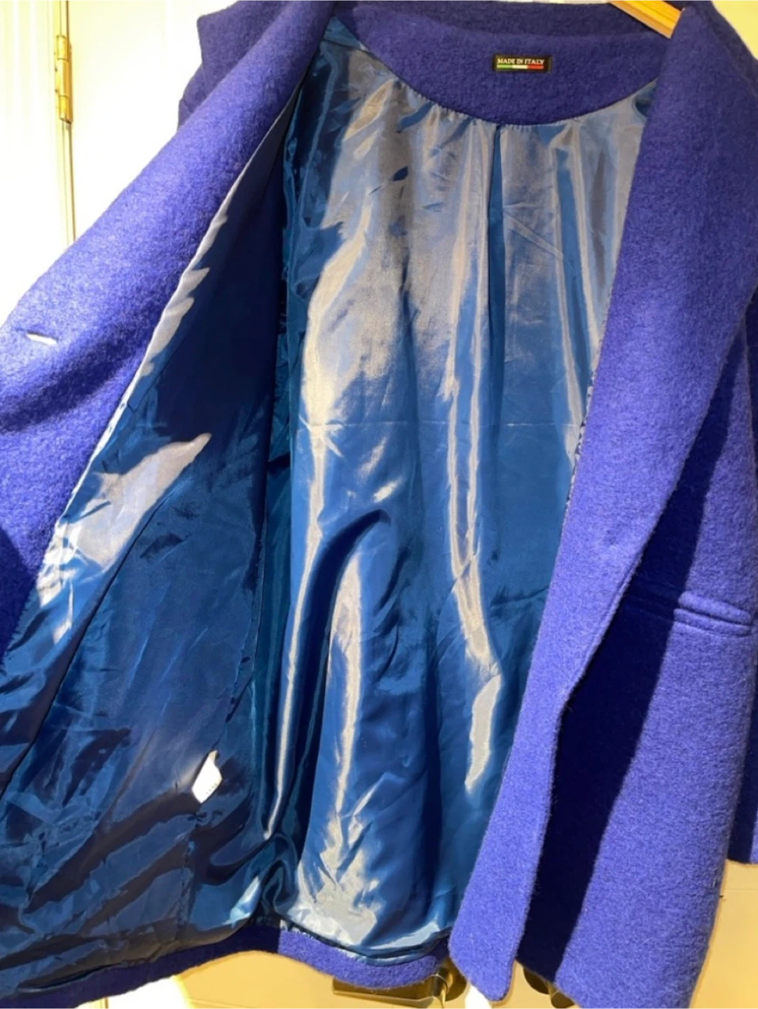 "Made In Italy" Lightweight Blue Wool Blend Coat Size XL/1XL - photo 3