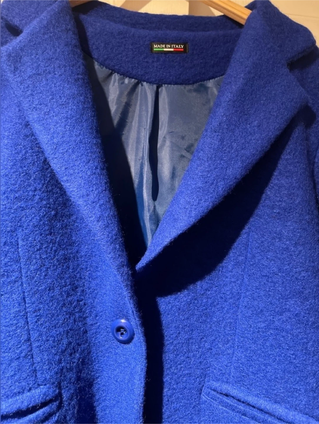 "Made In Italy" Lightweight Blue Wool Blend Coat Size XL/1XL - photo 4
