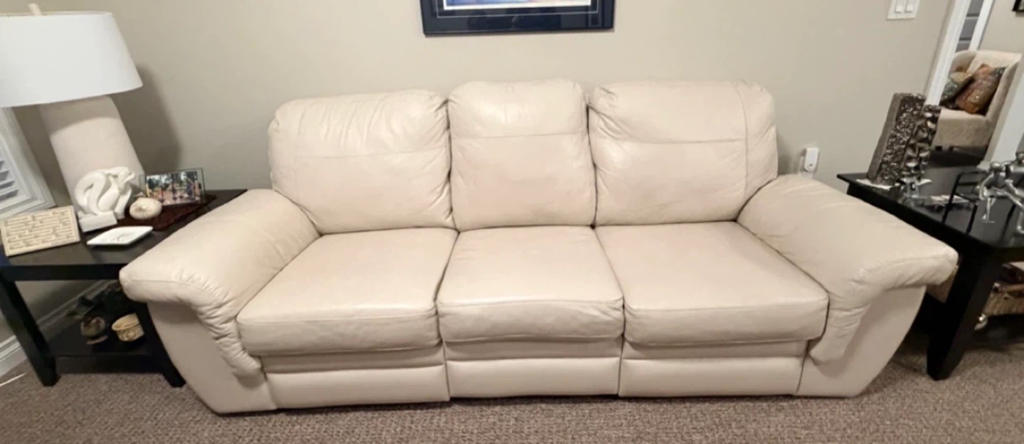 Brunswick Sofa Recliner by Palliser Furniture – Cream Leather