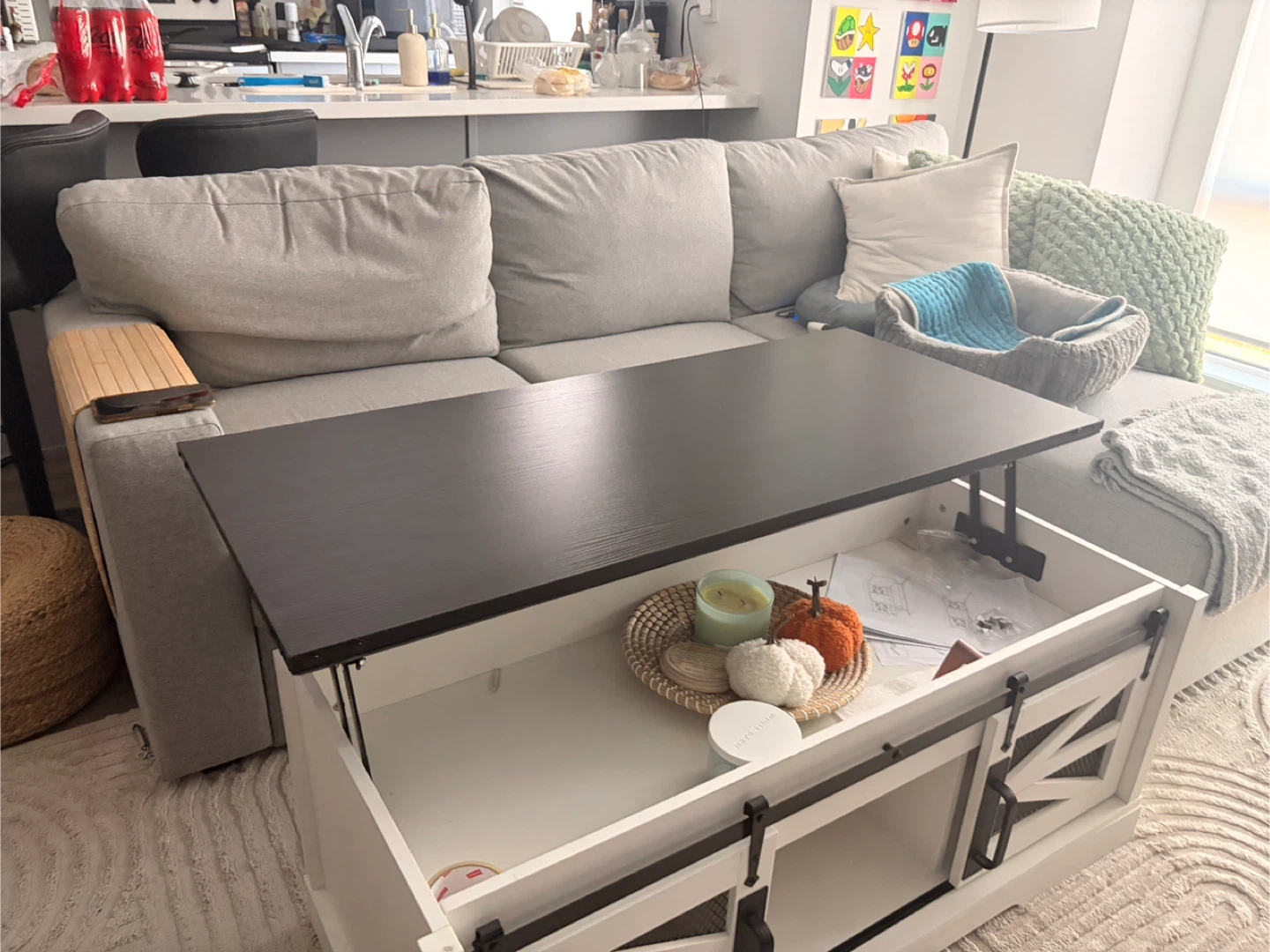 Lift Top Coffee Table with Barn Doors - photo 3