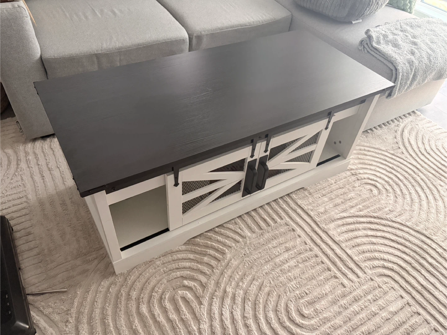 Lift Top Coffee Table with Barn Doors