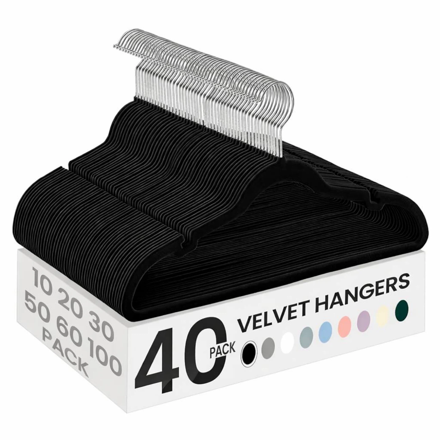 SONGMICS 40 Pack Black Velvet Hangers