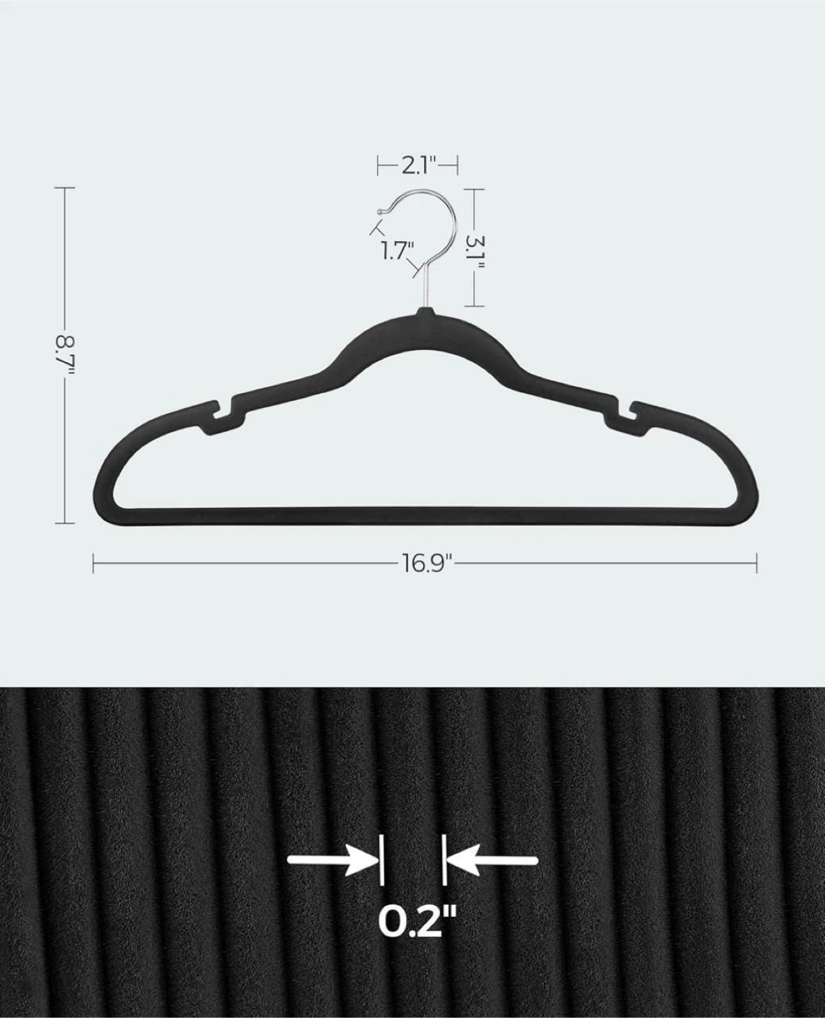 SONGMICS 40 Pack Black Velvet Hangers - photo 2