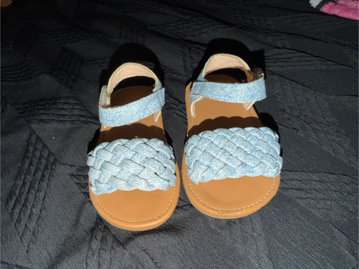 Kids Denim Braided Strap Sandals