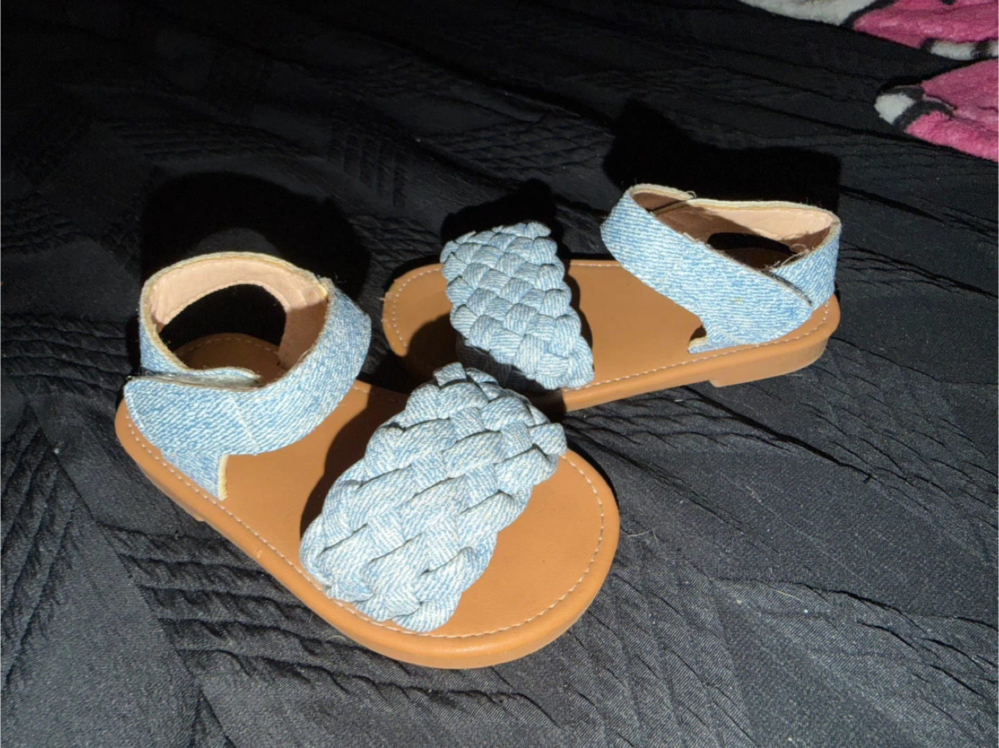 Kids Denim Braided Strap Sandals - photo 2