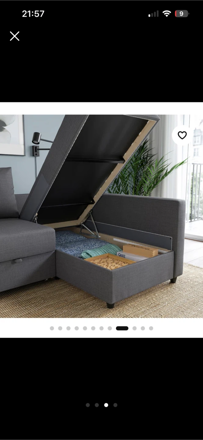 Grey Sectional Sofa with Storage
