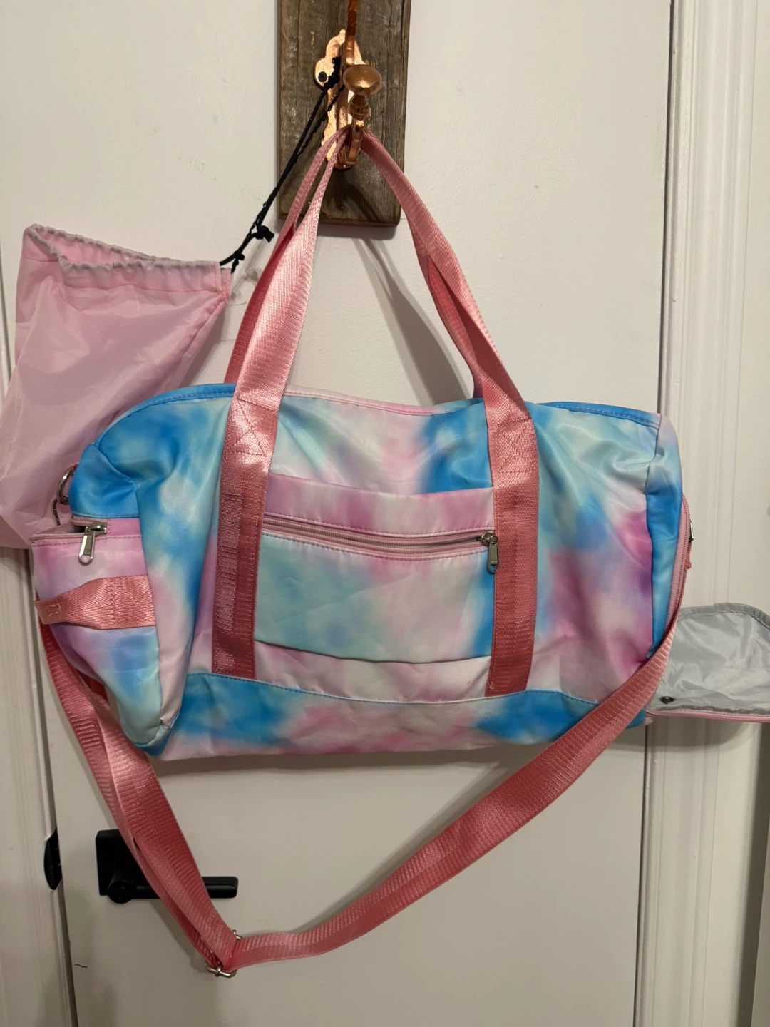 Blue Packable unicorn girls overnight bag