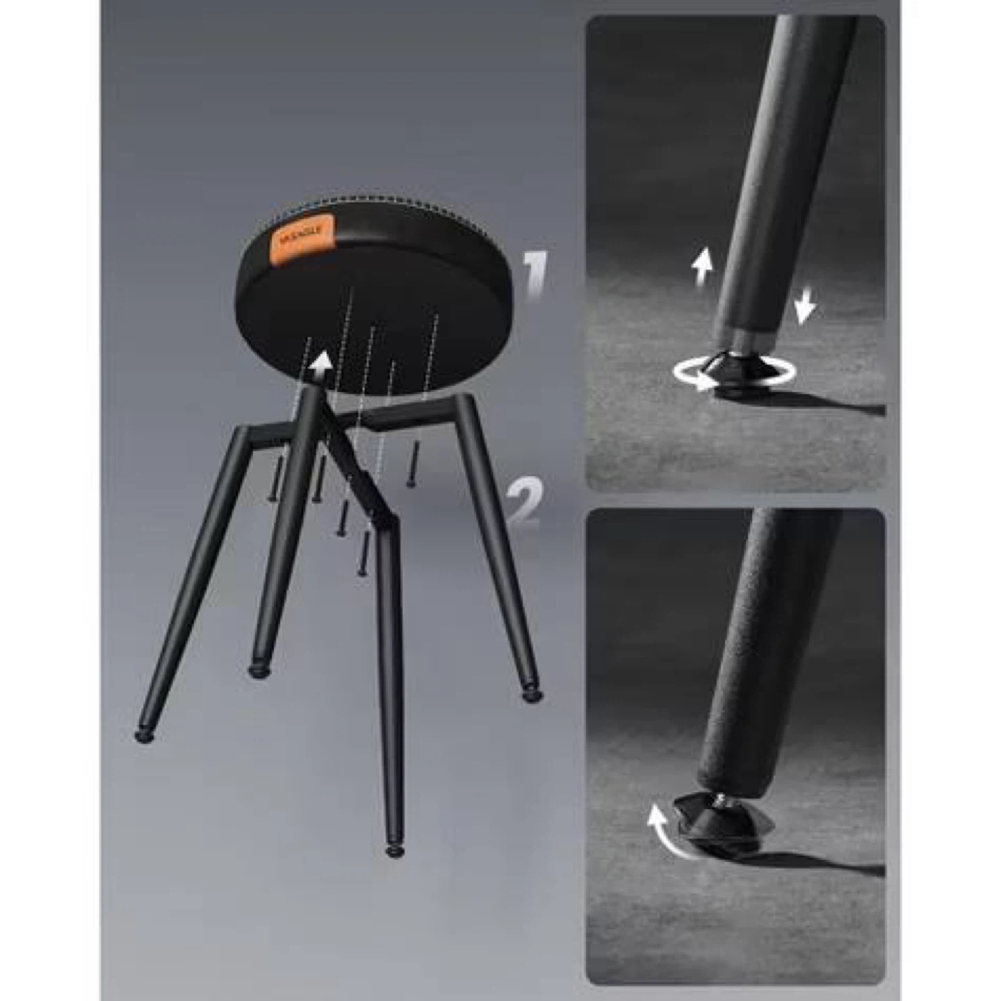 VASAGLE EKHO Dining Chairs / Stools Set of 2 – Black - photo 3