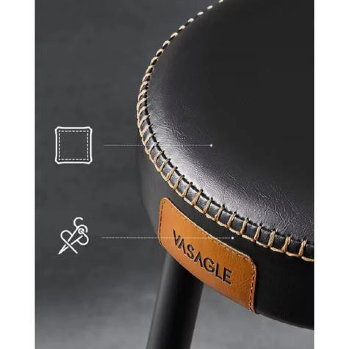 VASAGLE EKHO Dining Chairs / Stools Set of 2 – Black - photo 2