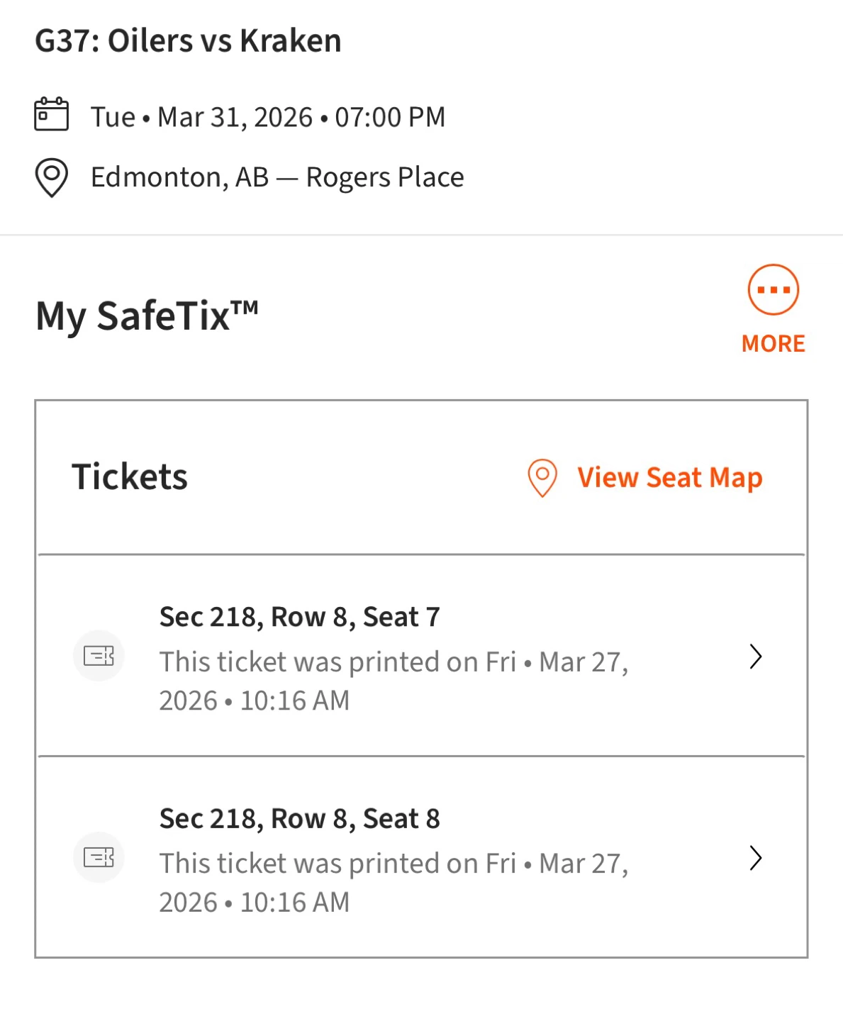 Edmonton Oilers vs Seattle Kraken Tickets - March 31, 2026