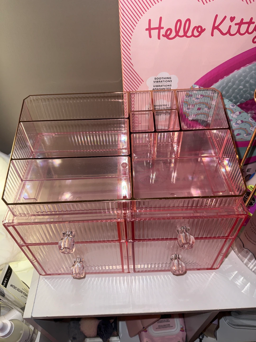 Pink Acrylic Makeup Organizer with Drawers - photo 2