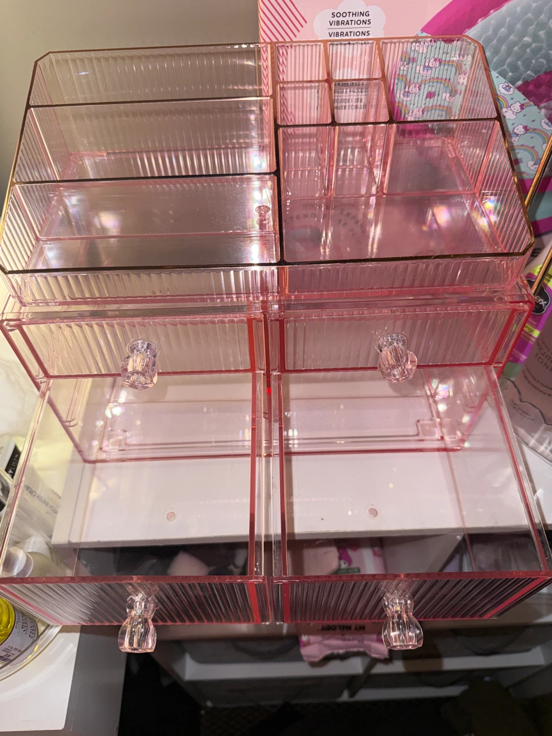 Pink Acrylic Makeup Organizer with Drawers - photo 3