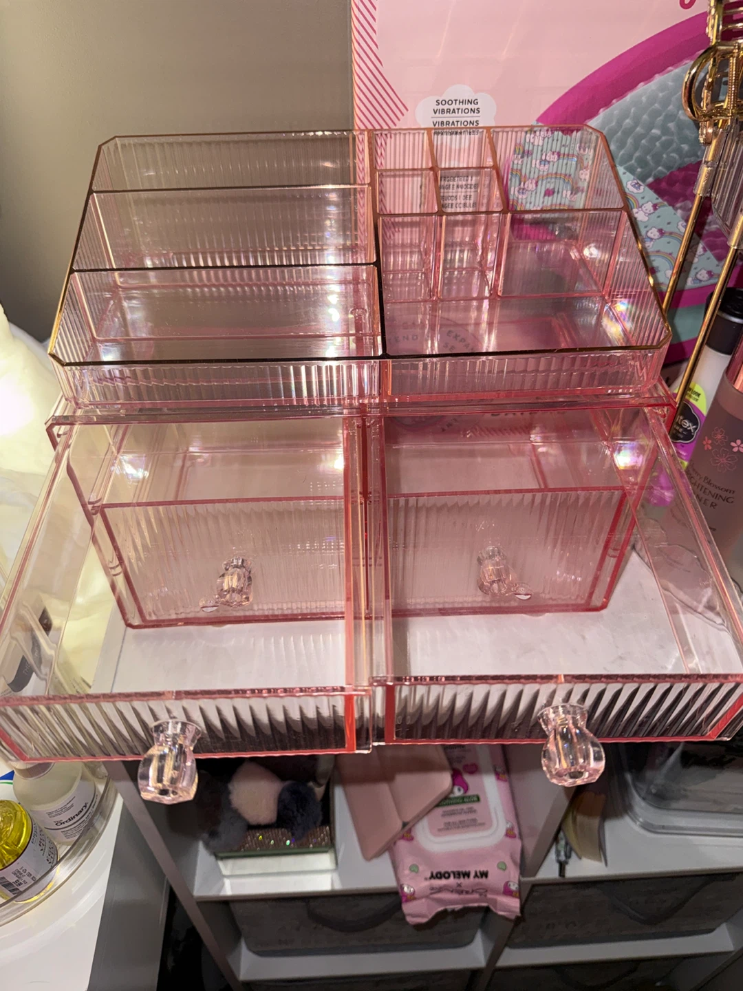Pink Acrylic Makeup Organizer with Drawers - photo 4