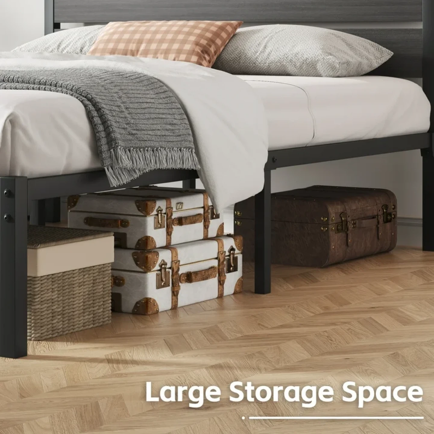 Fluest Queen Size Bed Frame with Headboard and Footboard - photo 3