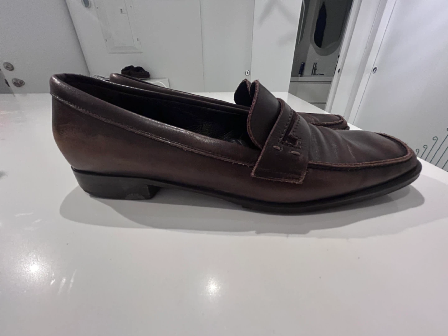 Max Mara real Italian leather dark brown loafers - photo 4