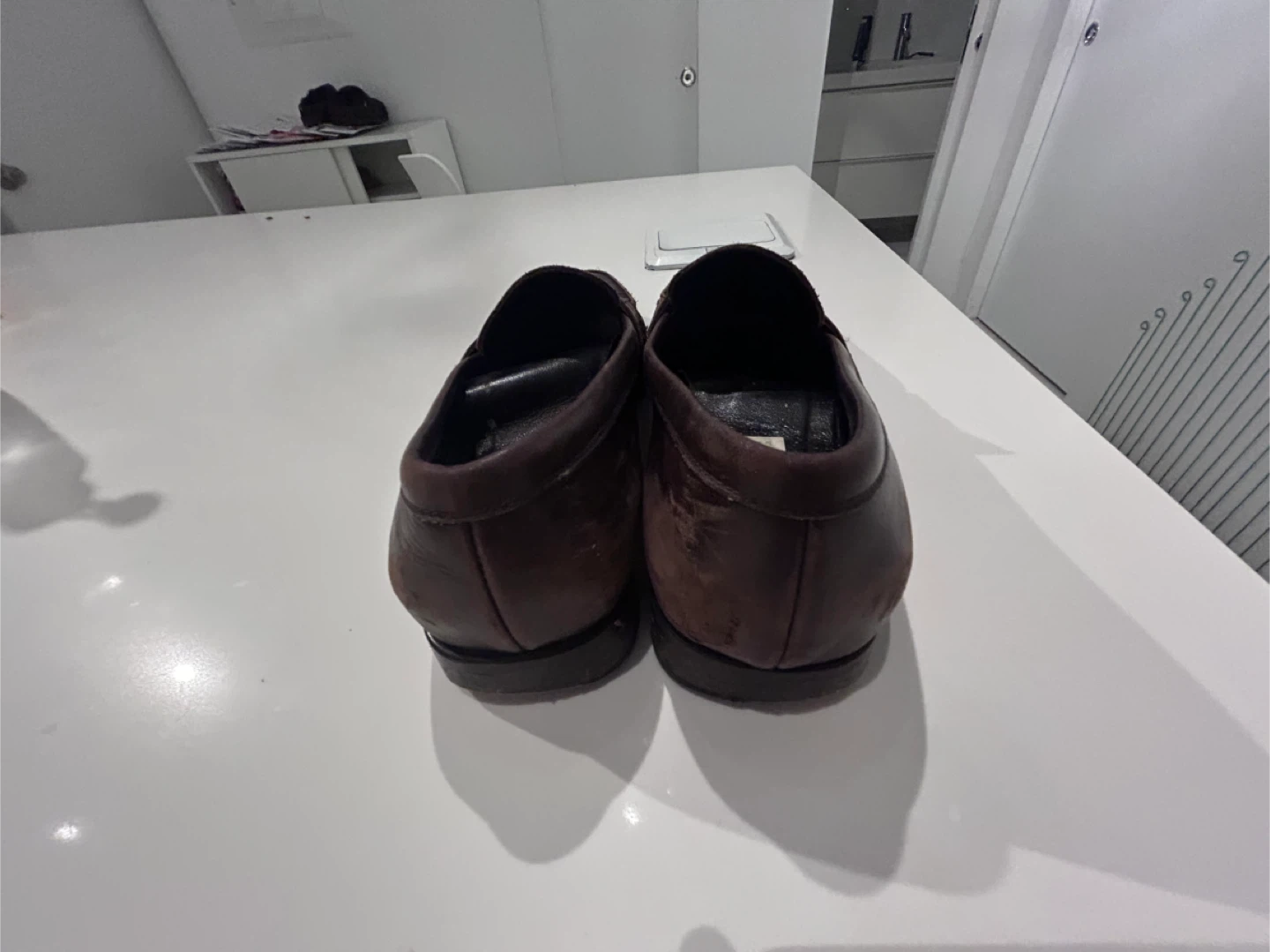 Max Mara real Italian leather dark brown loafers - photo 3