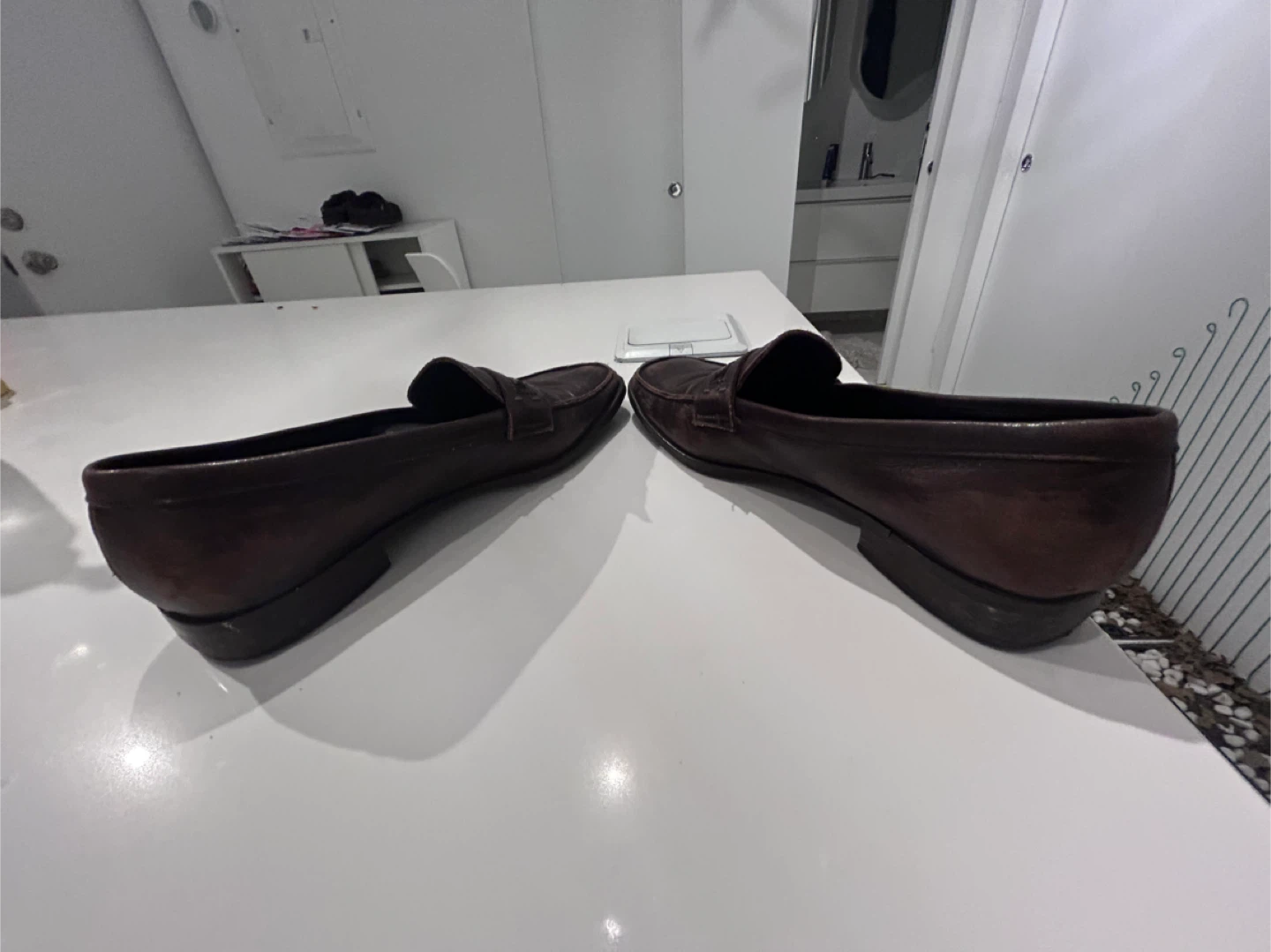 Max Mara real Italian leather dark brown loafers - photo 2