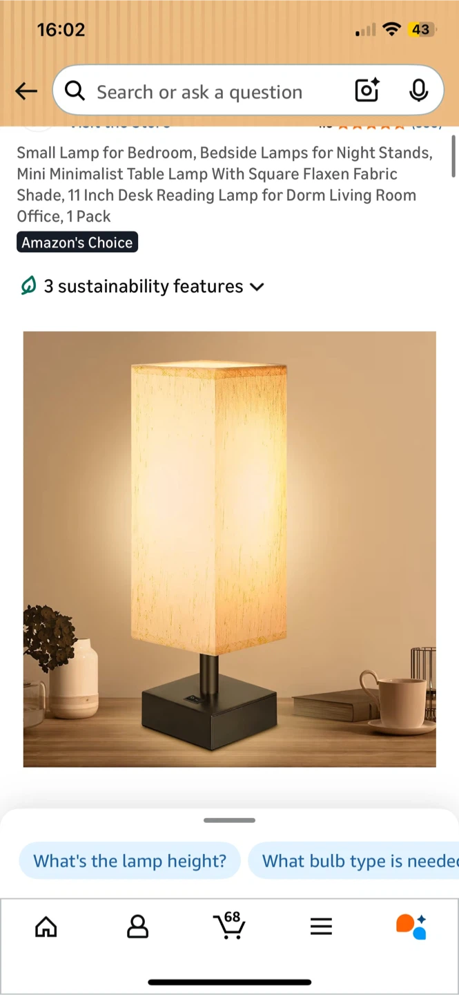 Small Bedside Reading Lamp