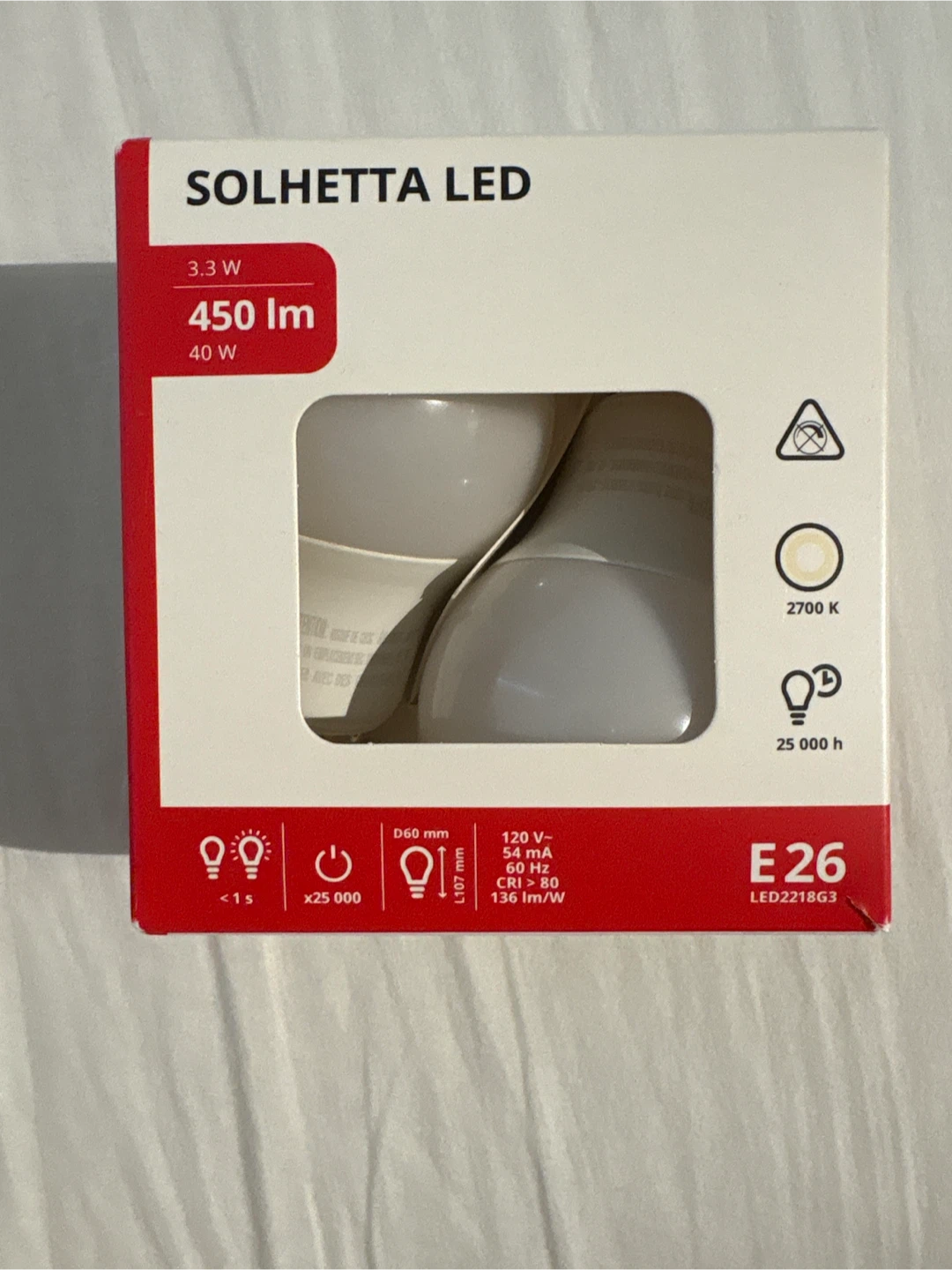 IKEA SOLHETTA LED Light Bulb 450 lm