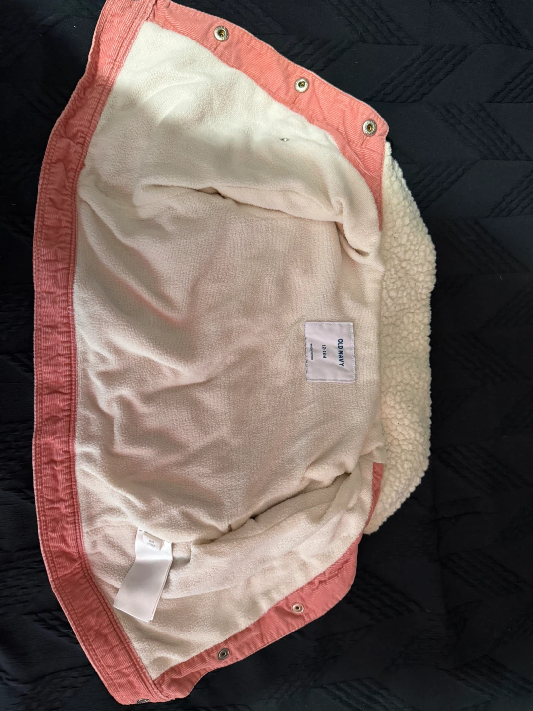 Old Navy Pink Corduroy Sherpa Lined Jacket Size 0-3M - photo 2